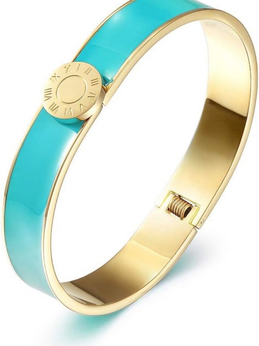 Colorful Vintage Pop-Art Enamel Cuff Bracelet, Gold-Plated Wide Band, Fits
